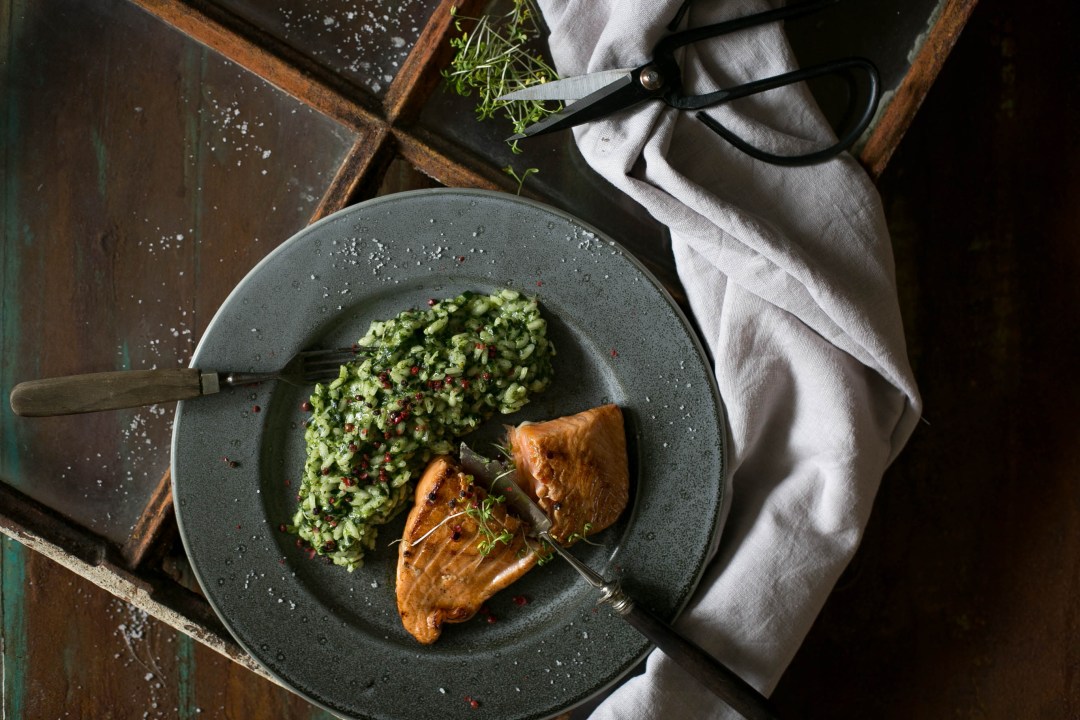 Lachs & Spinatrisotto